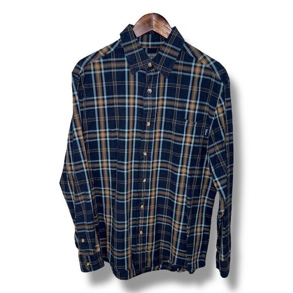 Woolrich 90s Blue Plaid Button Down Shirt Sz M - Picture 1 of 7